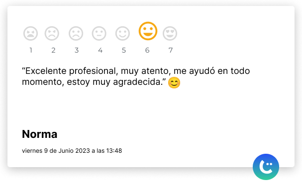 Testimonio de usuario posterior a una atención con el sistema nicemed
